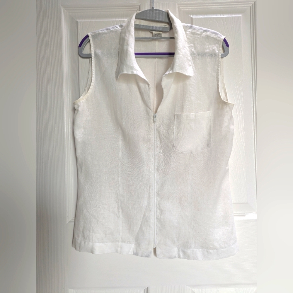 Zip-Up Sleeveless Top